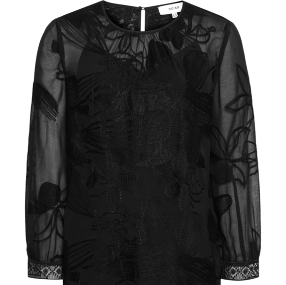 NWT Reiss Rosie Lace Top in Black 0 - Picture 7 of 12